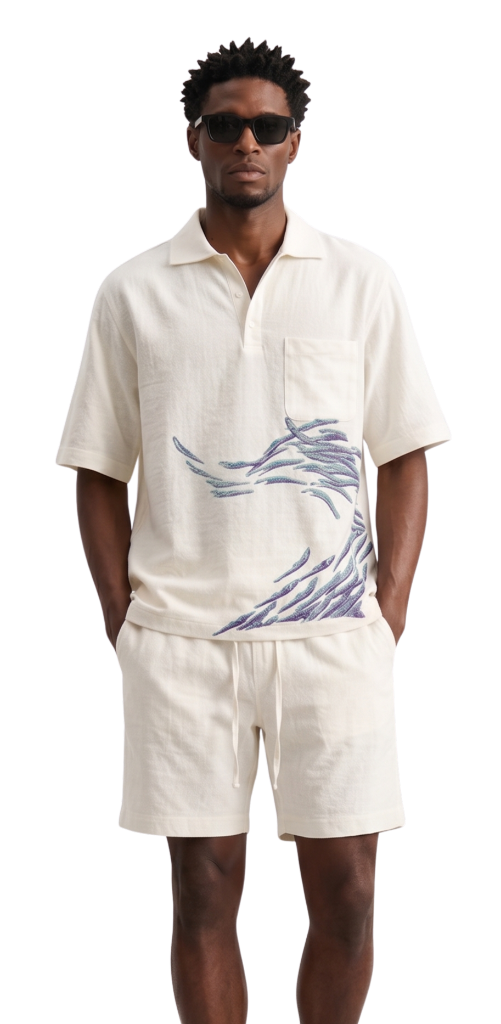 Premium Abstract Wave Linen Set