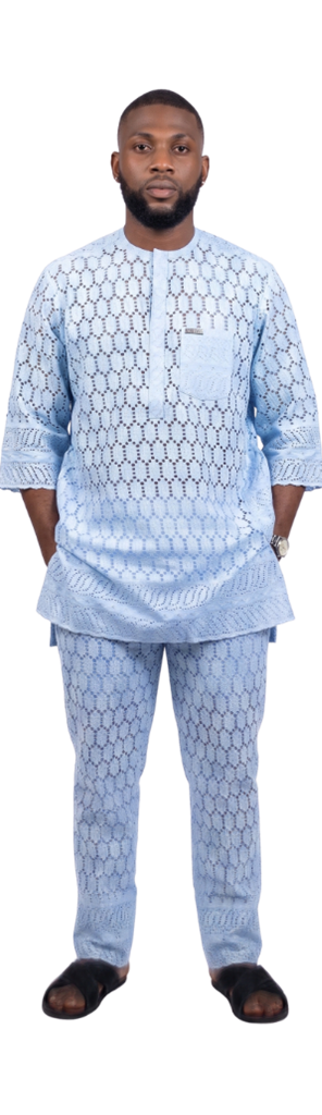 Prestige Sky Blue Dry Lace Set