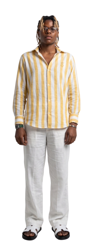 Prestige Sunshine Yellow Striped Linen Set